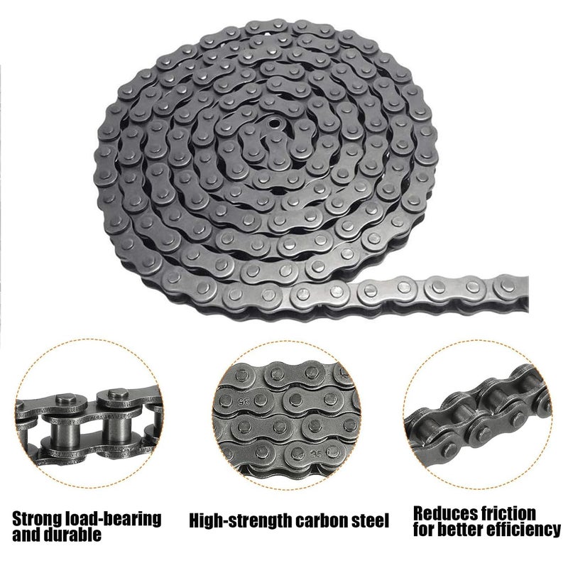 AZSSMUK #35 Roller Chain - 5 Feet Carbon Steel Material with 2 Connecting Links Industrial Chain - 160 Links - Image 3